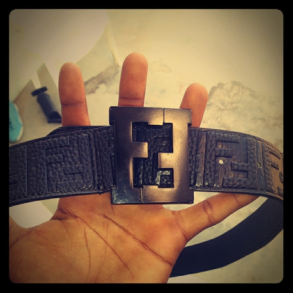 Black fendi belt